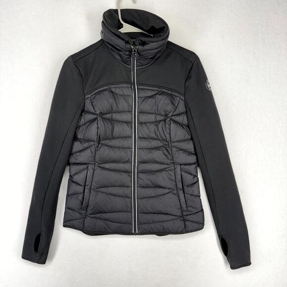 Michael Kors Down Feathers Black Fitted‎ Puffer Jacket Womens Size S - Picture 1 of 10